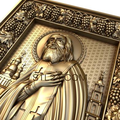 Icons (Saint Reverend Seraphim of Sarov the Miraculous, IK_1373) 3D models for cnc